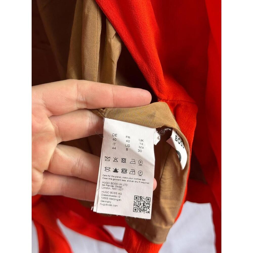 BOSS Jawana Orange Blazer Size 8 with Hole - Picture 7 of 8